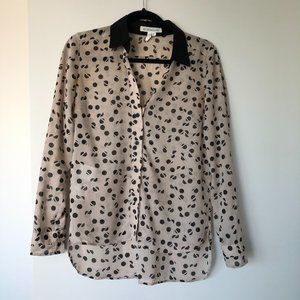 Tan and Black Sheer Blouse